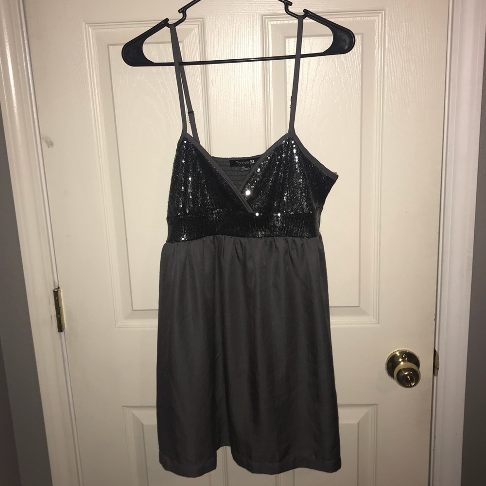 Grey sequin dress